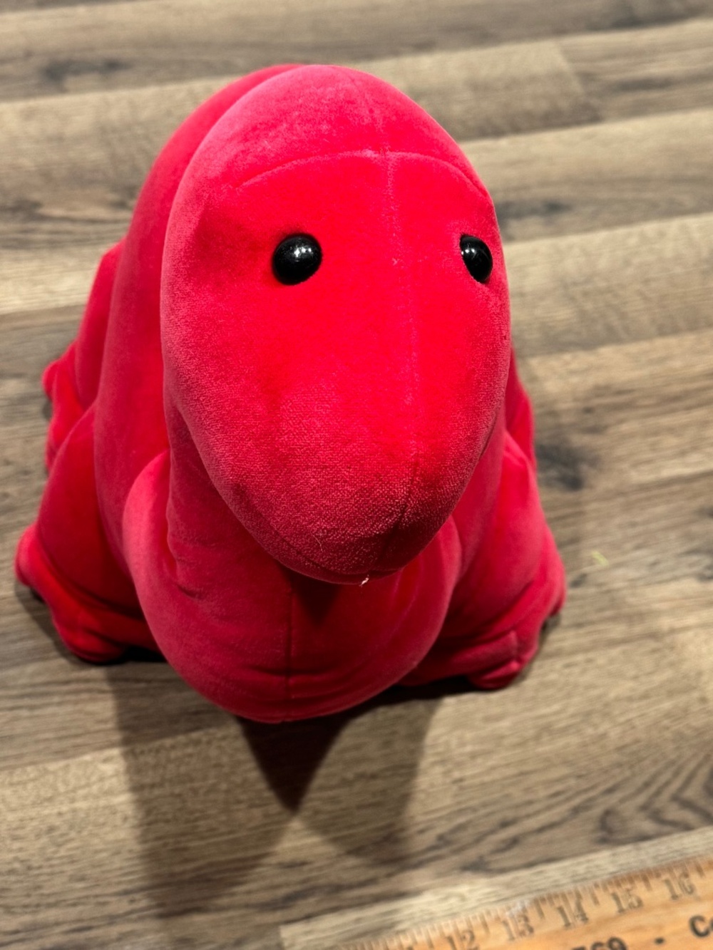 Vintage Manhattan Toy Company Red Brontosaurus Dinosaur Plush 24” 1984 Large